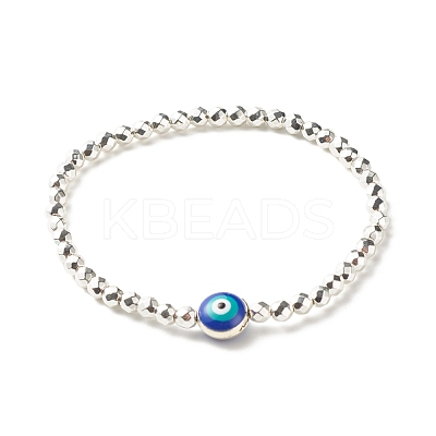 Synthetic Hematite Beads Energy Stretch Bracelet for Teen Girl Women BJEW-JB07033-01-1