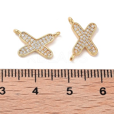 Brass Micro Pave Cubic Zirconia Charms KK-B102-07G-1