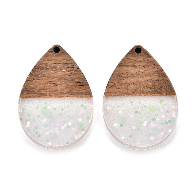 Epoxy Resin & Walnut Wood Pendants RESI-T057-11A-1