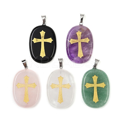 Natural Mixed Stone Pendants G-S392-01B-1