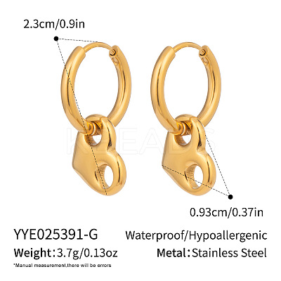 Stainless Steel Heart Hoop Earrings YC0014-1-1
