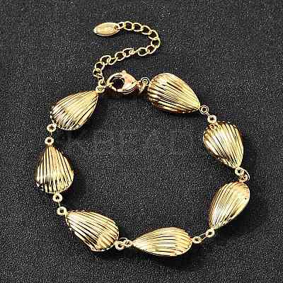 304 Stainless Steel Link Bracelets for Women BJEW-P354-04A-G-1