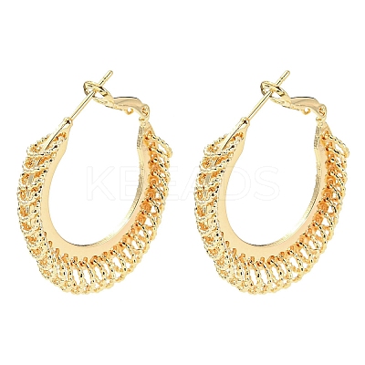 Brass Hoop Earrings EJEW-K264-04G-1