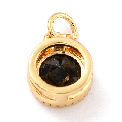 Real 18K Gold Plated Brass Inlaid Cubic Zirconia Charms LS-ZIRC-L100-081G-04-1