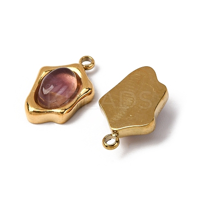 Natural Amethyst Irregular Oval Charms STAS-L022-525G-03-1
