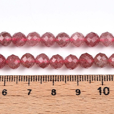 Natural Strawberry Quartz Beads Strands G-S345-6mm-21-1