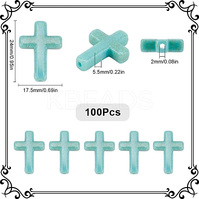100Pcs Plastic Imitation Turquoise Beads KY-SC0002-18B-1