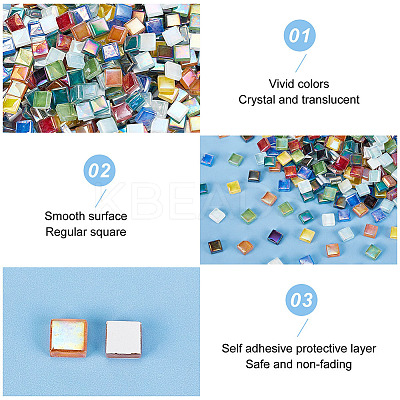 450G 9 Colors Glass Cabochons GGLA-OC0001-15-1