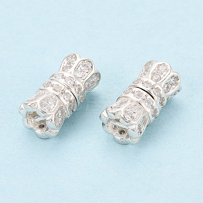 925 Sterling Silver & Clear Cubic Zirconia Screw Clasps STER-T008-78S-1