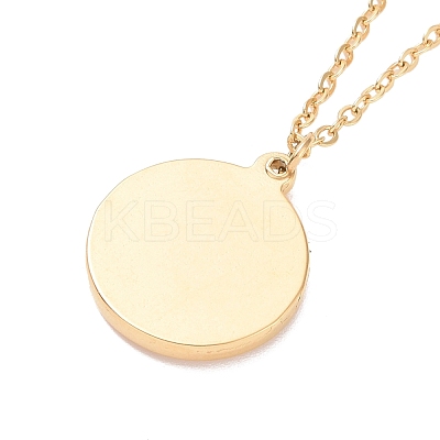 Ion Plating(IP) 304 Stainless Steel Sun Coin Pendant Necklace for Women NJEW-F294-08G-1