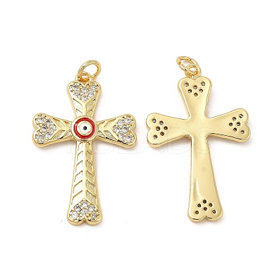 Brass Micro Pave Cubic Zirconia Pendants KK-E068-VB264-2-1