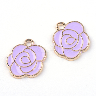 Light Gold Alloy Enamel Pendants ENAM-Q032-06C-1
