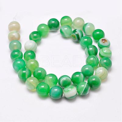 Natural Striped Agate/Banded Agate Bead Strands G-G962-16mm-M-1