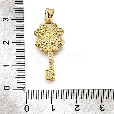 Brass Micro Pave Cubic Zirconia Shell Pendants KK-D328-15G-1