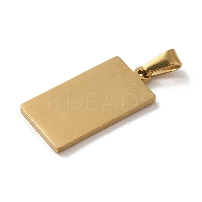 PVD Vacuum Plating 304 Stainless Steel Stamping Blank Tag Pendants STAS-B053-03G-1