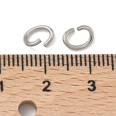 Tarnish Resistant Oval 304 Stainless Steel Open Jump Rings LS-STAS-R067-01-1
