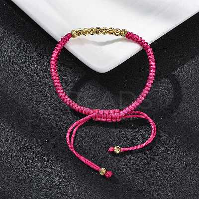 Polyester Cord Braided Bead Bracelets for Women BJEW-L698-01G-07-1