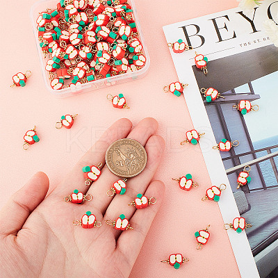 100Pcs Polymer Clay Connector Charms CLAY-DC0001-01-1