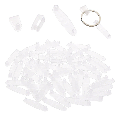 300Pcs PP Plastic Badge Strap Clip Key Chain Connector Plastic Keychain Clip for Card Holder FIND-NB0006-90-1