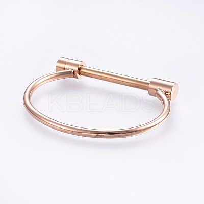 Ion Plating(IP) 304 Stainless Steel Bangles BJEW-P222-14RG-1