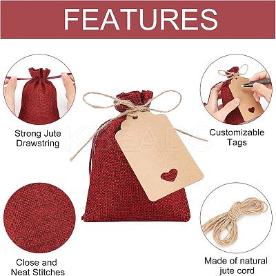 10Pcs Burlap Packing Pouches Drawstring Bags ABAG-NB0001-40A-1