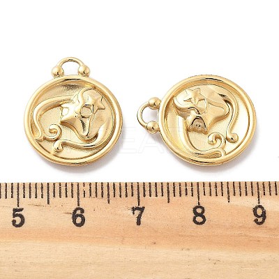 PVD Vacuum Plating 304 Stainless Steel Rhinestone Pendants STAS-R130-01G-09-1
