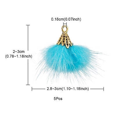 Faux Mink Fur Tassel Pendant Decorations FIND-YW0002-24I-1