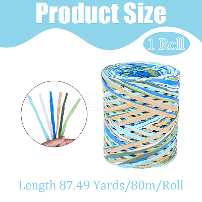6 Colors Raffia Paper Cords OCOR-WH0063-110D-1