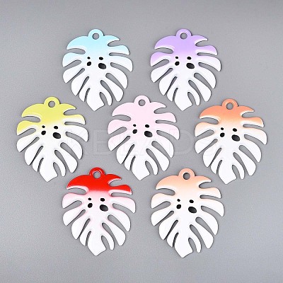 Spray Painted Alloy Big Pendants PALLOY-T092-79M-1