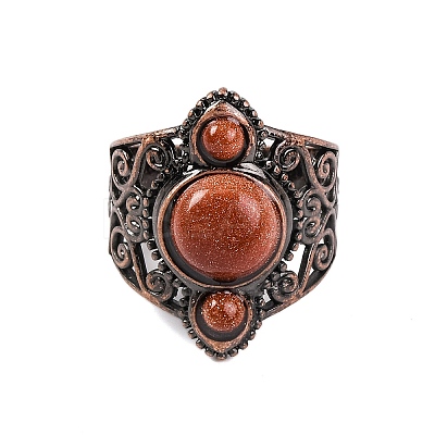Synthetic Goldstone Retro Finger Rings RJEW-B067-01R-16-1