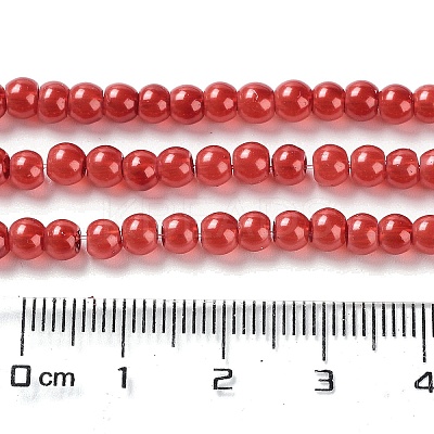Baking Paint Pearlized Glass Pearl Round Bead Strands HY-XCP0001-13A-1