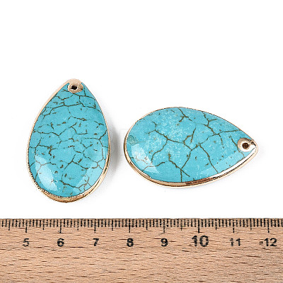Dyed Synthetic Turquoise Teardrop Pendants LS-TURQ-T004-18-1