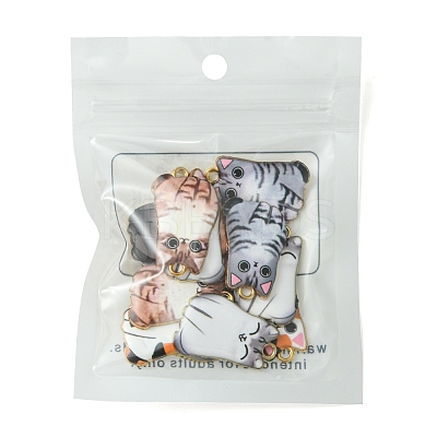 14Pcs 5 Styles Alloy Enamel Pendants ENAM-FS0001-95-1