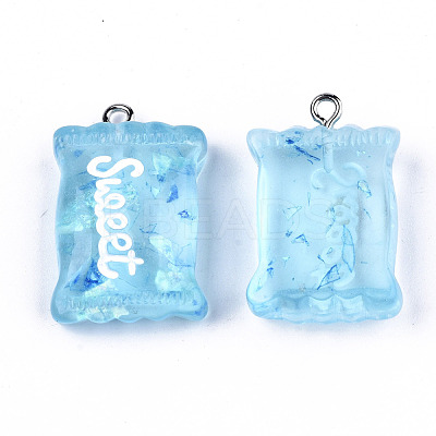 Transparent Resin Pendants RESI-S356-54A-1