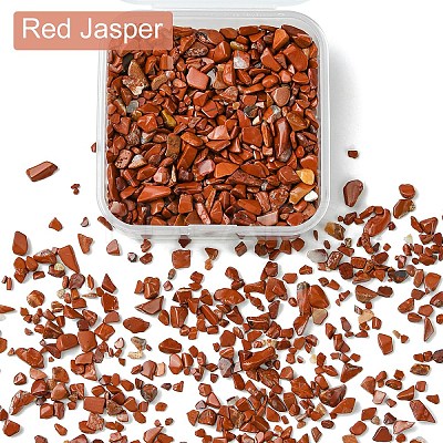 50G Natural Red Jasper Chip Beads G-YW0001-65-1
