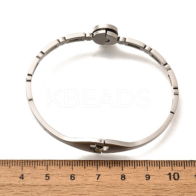 304 Stainless Steel Hinged Enamel Bangles for Women BJEW-F474-40P-1