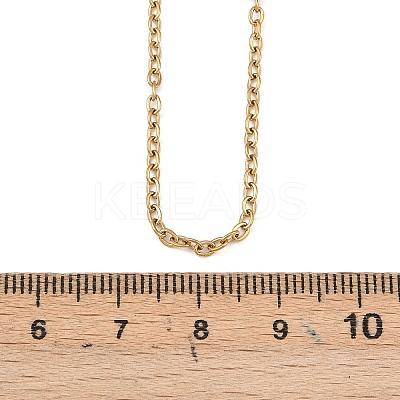 PVD Vacuum Plating Unisex Casual Style 304 Stainless Steel Cable Chain Necklaces STAS-O037-45G-1