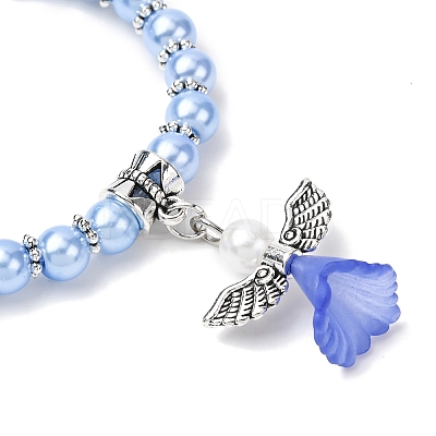 Lovely Wedding Dress Angel Bracelets for Kids BJEW-JB00727-01-1