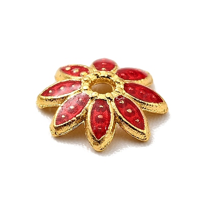Multi-Petal Alloy Enamel Bead Caps FIND-G029-02G-05-1