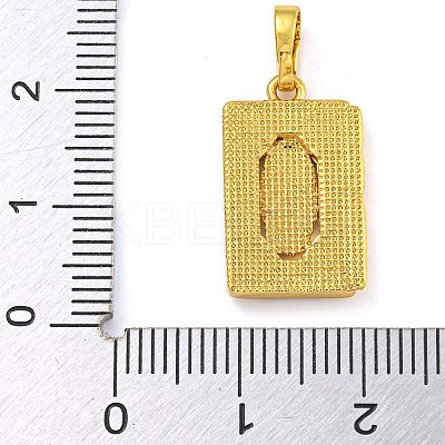 Real 18K Gold Plated Brass Pendants with Shell KK-D534-05G-03-1