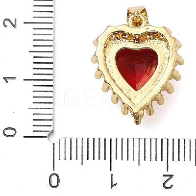 Rack Plating Brass Glass Pendants KK-D535-03G-1