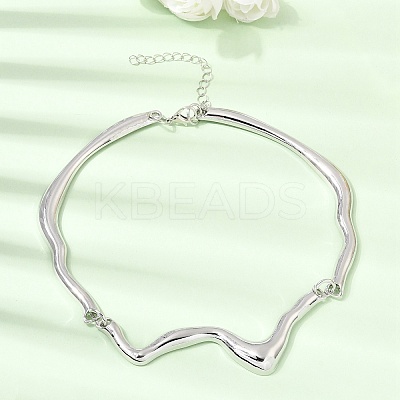 Alloy Flow Water Choker Necklaces for Women AL-CBA9074-01P-1
