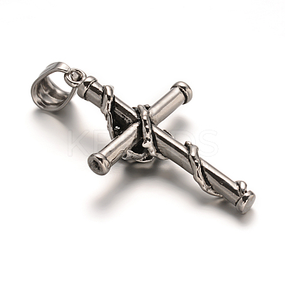 304 Stainless Steel Gothic Pendants X-STAS-M222-09AS-1