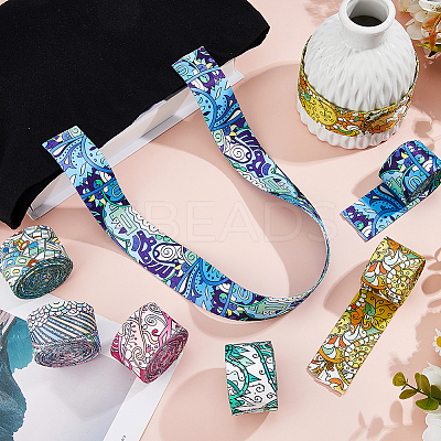 6Pcs 6 Colors Polyester Ribbons OCOR-FH0001-48A-1