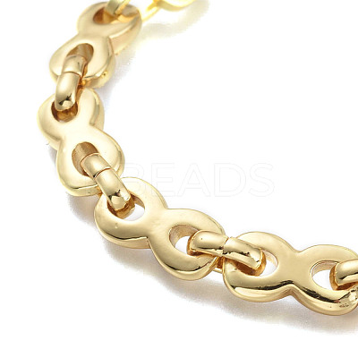 Brass Micro Pave Clear Cubic Zirconia Link Chain Bracelets BJEW-M202-02G-1