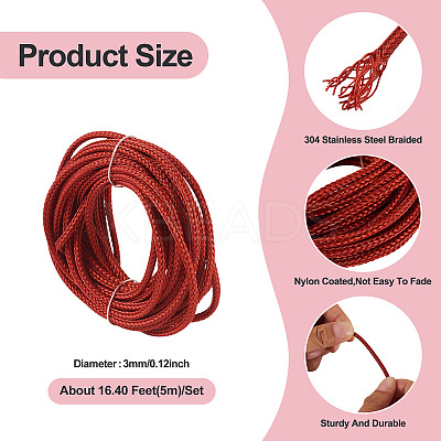 5M Nylon Coated 304 Stainless Steel Braided Wires TWIR-TA0001-08C-1