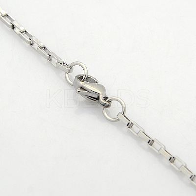 Tarnish Resistant Unisex Casual Style 304 Stainless Steel Box Chain Necklaces STAS-O037-14P-1