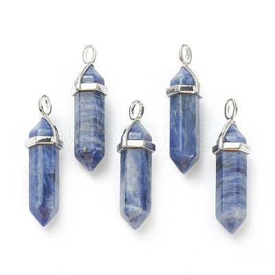 Natural Sodalite Pointed Pendants G-M378-01P-A18-1