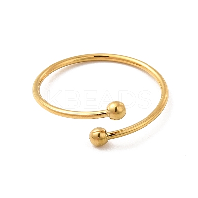 Ion Plating(IP) 304 Stainless Steel Wire Wrapped Open Cuff Ring for Women RJEW-E066-12G-1
