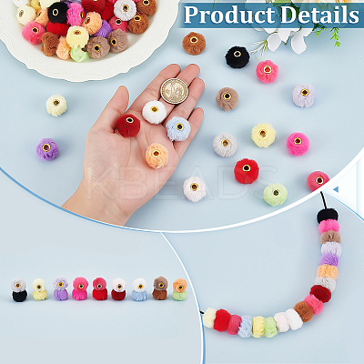 72Pcs 18 Colors Imitation Mink Fur European Beads FIND-FG0004-37A-1